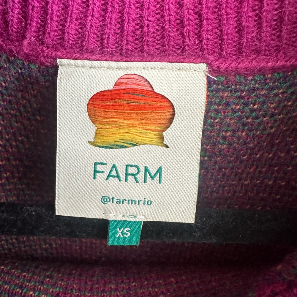 FARM Rio Multicolor Wave-Stripe Midi Sweater Dress — Wild Hearts - wool blend - Picture 2 of 4